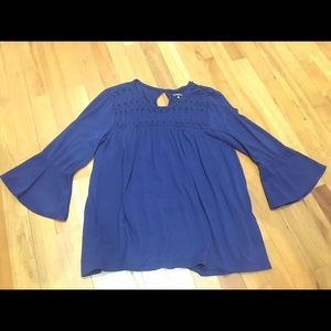 Blue Shirt w/ Flare Sleeves